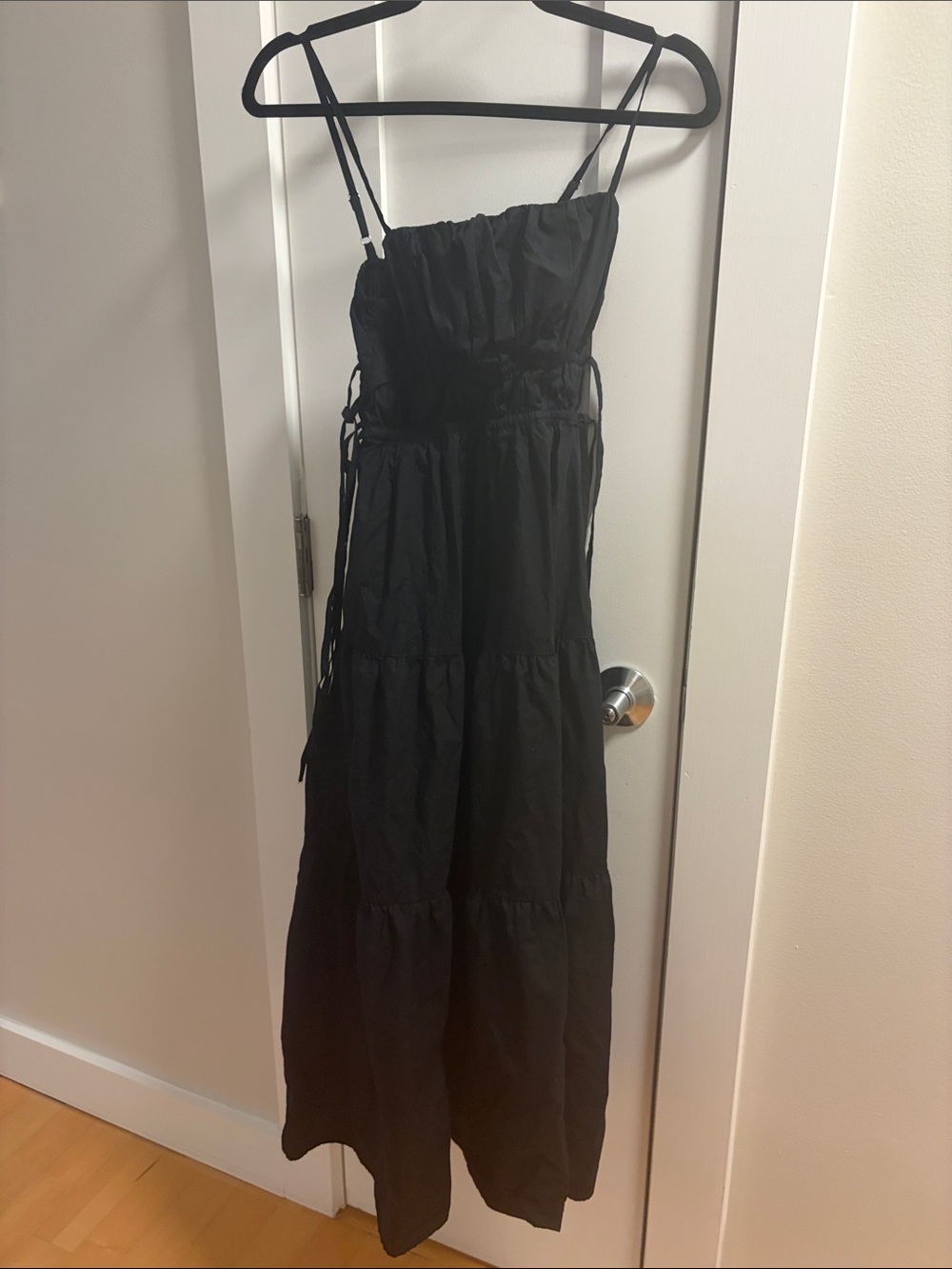 LOFT Black Maxi Sundress with Spaghetti Straps